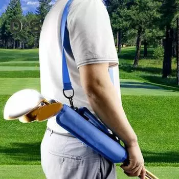 Сумка для гольфа, легкая сумка для переноски для мужчин, женщин, детей с мягкими плечевыми ремнями и боковыми карманами для путешествий, сумка для гольфа на тренировочном поле в воскресенье чёрный