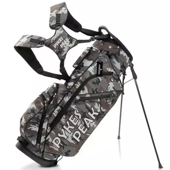 Сумка для гольфа PYKES PEAK Caddy Bag Stand Type 47 дюймов 6 Split [легкая 2,2 кг / 9,0 / совместимая] женская мужская [КАМУФЛЯЖ 2]