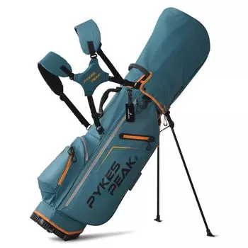Сумка для гольфа PYKES PEAK Caddy Bag Stand с дюймовым отверстием для гольфа Pikes Peak INDIGO GREEN [легкая, 2,4 кг/5-составная рама/тип 9.0/совместимость с 47] Мужская Женская [COOL