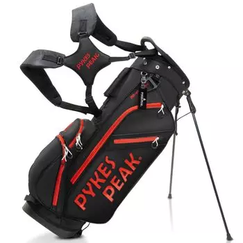 Сумка для гольфа PYKES PEAK Caddy Bag Stand Type 47 дюймов, 6 отделений [легкая, 2,2 кг / 9,0 / совместимая] женская и мужская [ЧЕРНО-КРАСНАЯ]