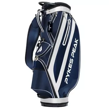 Сумка для гольфа PYKES PEAK, тележка, тип 47 дюймов, 4 сумки для гольфа, тележка, сумка, темная [легкая, 2,5 кг, 8,5 отделений] GBG-201 [бело-синий]