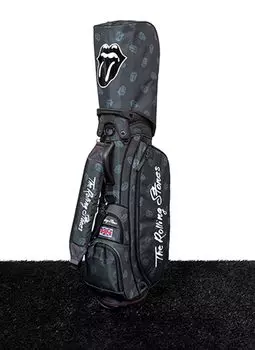 Сумка для гольфа Rolling Stones Official Tongue Patterned Stand Bag Rolling 9 дюймов, совместимая с Stones/Официальная/Stand/Узор по всей поверхности/Ограниченное количество дюймов/47 чёрный