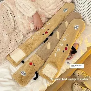 Сумка для грелок длиной 76 см/56 см, милый съемный чехол с рисунком из мультфильма, удлиненная резиновая грелка для талии, грелка для рук и ног