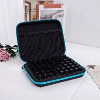 Сумка для хранения эфирного масла, противоударная двойная молния большой емкости синий