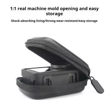 Сумка для хранения экшн-камеры с жестким корпусом, ударопрочная, с застежкой-молнией для камеры чёрный