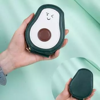 Сумка для хранения авокадо мультяшный держатель для монет на молнии водонепроницаемый компактный портативный держатель для карт зелёный