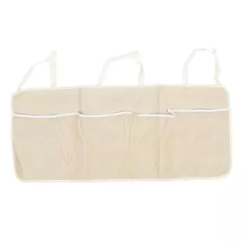 Сумка для хранения автомобильного кресла, органайзер для багажника на заднее сиденье внедорожника, большая вместимость, сетчатый чехол из ткани Оксфорд бежевый