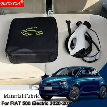 Сумка для хранения автомобильного зарядного кабеля для электромобилей, подходит для FIAT 500 Electric 2020-2022 2023, розетки для зарядных устройств, водонепроницаемые, огнезащитные чёрный