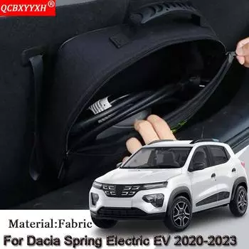 Сумка для хранения автомобильного зарядного кабеля EV для Dacia Spring Electric EV 2020-2023, розетки для зарядных устройств, водонепроницаемые, огнезащитные чёрный