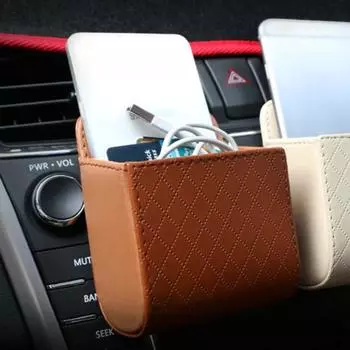 Сумка для хранения автомобиля, стильный универсальный органайзер из искусственной кожи, удобный, нежный органайзер для автомобиля чёрный