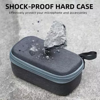Сумка для хранения беспроводного микрофона, жесткая защита для микрофона 2/1, зарядного устройства, передатчика, амортизирующая сумка для хранения чёрный