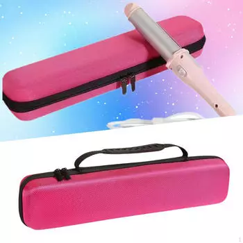 Сумка для хранения бигуди для волос, парикмахерский инструмент, аксессуар, портативный, дорожный футляр для выпрямителя волос розовый