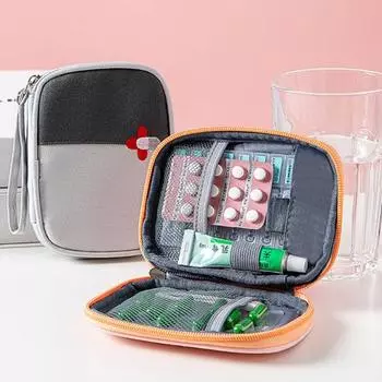 Сумка для хранения большой емкости из влагостойкой ткани, мини-аптечка первой помощи, сумка для хранения таблеток для экстренного выживания для дома серый