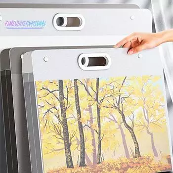 Сумка для хранения бумаги для художественных эскизов 8K 16K - водонепроницаемая оболочка, сумка для хранения фотоальбома, складная коробка для хранения данных художественной живописи M белый