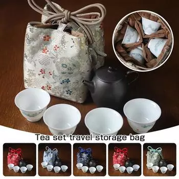 Сумка для хранения чайного сервиза на открытом воздухе, переносная защитная сумка для чайника, хлопковая сумка для чайника, сумка-органайзер для путешествий