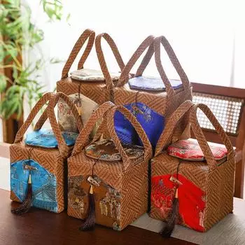 Сумка для хранения чайной утвари в китайском стиле кунг-фу, портативный чайный набор, пустая упаковка, сумка для заварочного чайника для путешествий, коробка для чайного набора