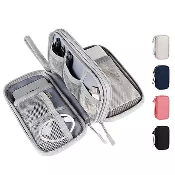 Сумка для хранения цифровых аксессуаров, многофункциональная водонепроницаемая сумка для отделки, коробка для жесткого диска, кабель для передачи данных, гарнитура, U-диск чёрный