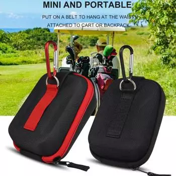 Сумка для хранения дальномера для гольфа, большая вместительная застежка-молния, противоударные крючки-защелки чёрный/зелёный