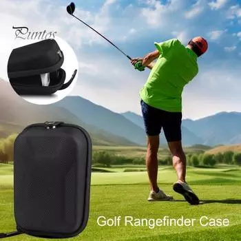 Сумка для хранения дальномера для гольфа, большая вместительная застежка-молния, противоударный, ударопрочный, защитный чехол для дальномера для гольфа чёрный/зелёный
