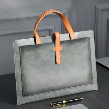 Сумка для хранения деловых документов из искусственной кожи, портфель для iPad/Macbook Air Work Office