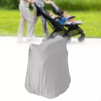 Сумка для хранения детской коляски, чехол от пыли с затягивающимся шнурком S серый