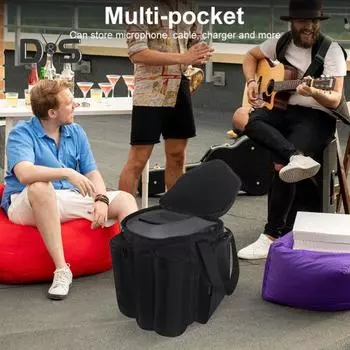 Сумка для хранения динамиков с Bluetooth-совместимостью, дополнительными карманами, застегивающаяся на молнию, ударопрочная водонепроницаемая сумка для переноски S1 Pro/Pro+ оранжевый