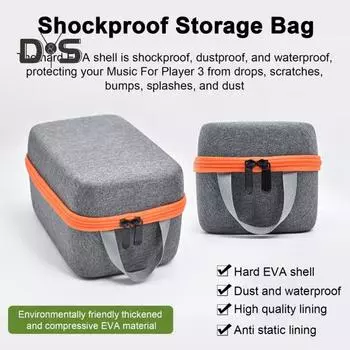 Сумка для хранения динамиков Жесткий футляр на молнии Ударопрочный противоударный Bluetooth-совместимый органайзер для аудиодинамиков для Yoto PlayerKids серый