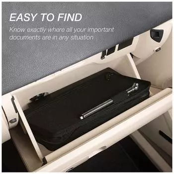 Сумка для хранения документов из ткани Оксфорд с несколькими карманами, перчаточный ящик, руководство по эксплуатации, регистрационная карточка, принадлежности для уборки салона автомобиля чёрный