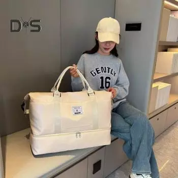 Сумка для хранения, дорожная сумка через плечо с отделением для обуви, большая вместимость, водонепроницаемая, подходит для ручной клади, дорожная сумка, косметичка пурпурно красный