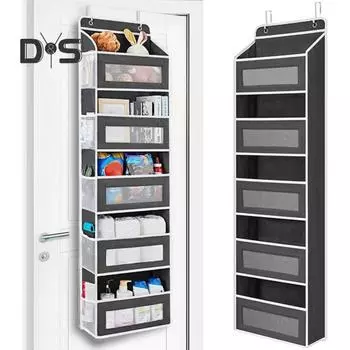 Сумка для хранения Дверной подвесной органайзер с несколькими отделениями Большая вместимость Простая сборка Усиленный органайзер для игрушек Дверной подвесной чехол серый