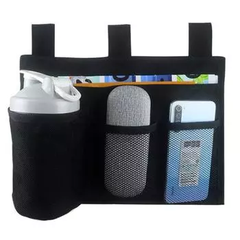 Сумка для хранения двухъярусной кровати Многокарманный создает дополнительное пространство Универсальный длительный срок службы Простой в использовании органайзер для общежитий чёрный