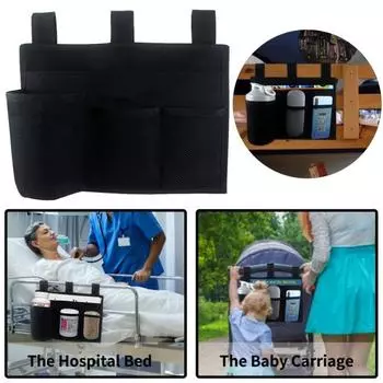 Сумка для хранения двухъярусной кровати Многокарманный создает дополнительное пространство Универсальный длительный срок службы Простой в использовании органайзер для общежитий чёрный