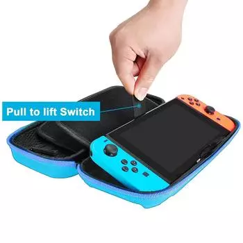 Сумка для хранения EVA для Nintendo Switch/Switch OLED Handheld, чехол для переноски, водонепроницаемый, устойчивый к царапинам защитный чехол EVA чёрный
