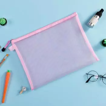 Сумка для хранения файлов с ремешком на молнии, большая вместимость, водонепроницаемая прозрачная сумка для документов, органайзер, офисные принадлежности A4 белый