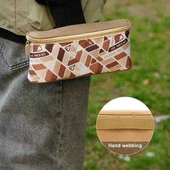 Сумка для хранения фонарей для кемпинга на открытом воздухе, большая вместимость, съемные отсеки, переносная ручка, многофункциональная светло-желтого