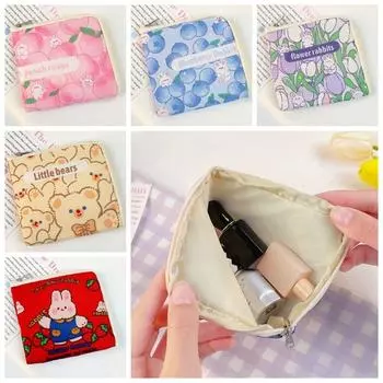Сумка для хранения гигиенических салфеток в виде кролика, большая вместимость, кошелек для монет в виде цветка, мини-косметическая сумка для отдыха на открытом воздухе синий