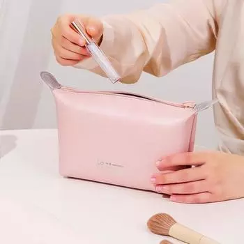 Сумка для хранения Гладкая молния Напечатанная буквами форма пельменя Вместительная емкость Грязенепроницаемый магазин бежевый