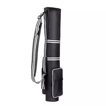 Сумка для хранения гольф-клубов с несколькими карманами Водонепроницаемый регулируемый плечевой ремень Сумка для переноски гольфа Органайзер для гольф-ти чёрный