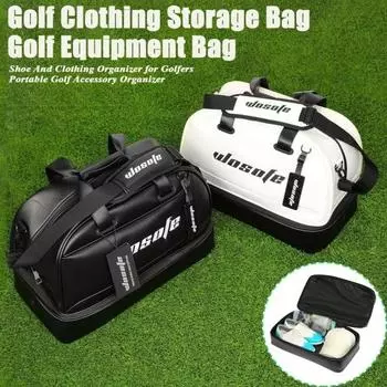 Сумка для хранения гольфа из искусственной кожи, органайзер для аксессуаров для гольфа, сумка-слинг для обуви, перчаток белый
