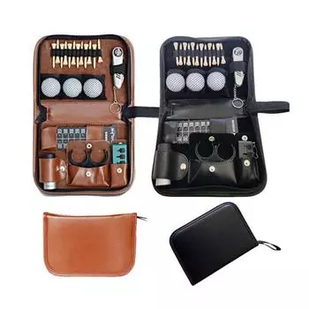 Сумка для хранения гольфа из искусственной кожи, сумка для гольфа, органайзер для аксессуаров для гольфа, сумка для мячей чёрный