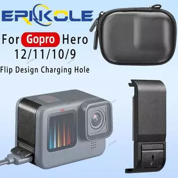 Сумка для хранения Gopro Hero 13 12 11 10 Чехол для переноски Откидная боковая крышка аккумулятора Защитные пленки для экрана Аксессуары для Go pro Hero