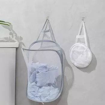 Сумка для хранения грязной одежды, корзина, каркасное ведро, складная сетка, для стирки, ванной комнаты, настенный органайзер для одежды для дома серый