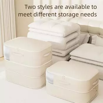 Сумка для хранения хлопкового одеяла Visual Window, ультракомпактный органайзер для одеял, гардероб Blue-54*42*30cm