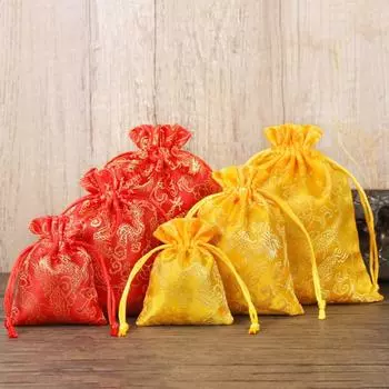 Сумка для хранения, холщовая сумочка с цветком, в китайском стиле, маленький кошелек для монет, кошелек с декором в стиле ханьфу m жёлтый