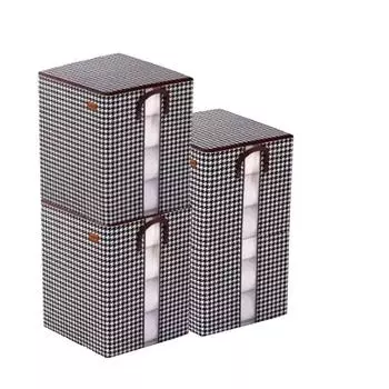 Сумка для хранения HuaCan Сумка для хранения одежды и одеял большой вместимости. Органайзер из нетканого материала с прозрачным окном. Одеяло для свитера. Корзина для сортировки. 100L серый