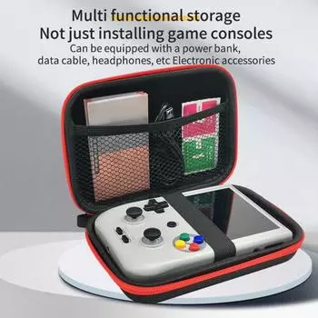 Сумка для хранения игровой консоли с сетчатым карманом, ударопрочная, с застежкой-молнией для переноски