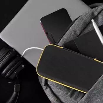 Сумка для хранения игровой консоли Yousheng, чехол для переноски, большая вместимость, застежка-молния, твердый корпус, защитная дорожная сумка для хранения Retroid Pocket 3/3 Plus чёрный