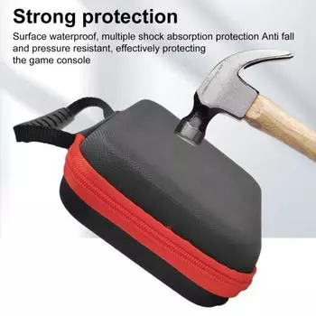 Сумка для хранения игровой консоли Yousheng с сетчатым карманом, ударопрочный, устойчивый к ударам чехол на молнии для ANBERNIC RG40xxv 406v/405v чёрный