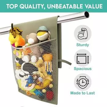 Сумка для хранения игрушек, большая вместимость, мягкие плюшевые игрушки, подвесная сумка, экономящая место, органайзер для спинки стула для дома чёрный