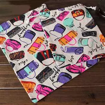 Сумка для хранения игрушек и обуви из хлопка и льна для путешествий на открытом воздухе, сумка-органайзер l